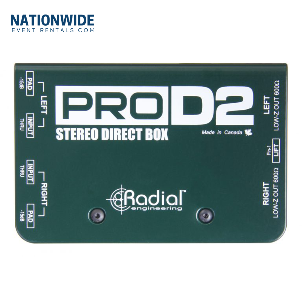 Radial ProD2 Stereo Direct Box Rental Nationwide Event Rentals