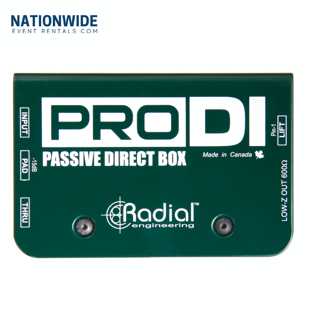 Radial ProDI 1-channel Passive Instrument Direct Box Rental Nationwide Event Rentals