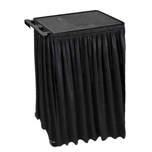 Luxor 34" A/V Cart with 3 Shelves With Black Drape Rental