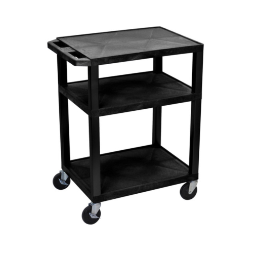 Luxor 34" A/V Cart with 3 Shelves With Black Drape Rental - Image 2